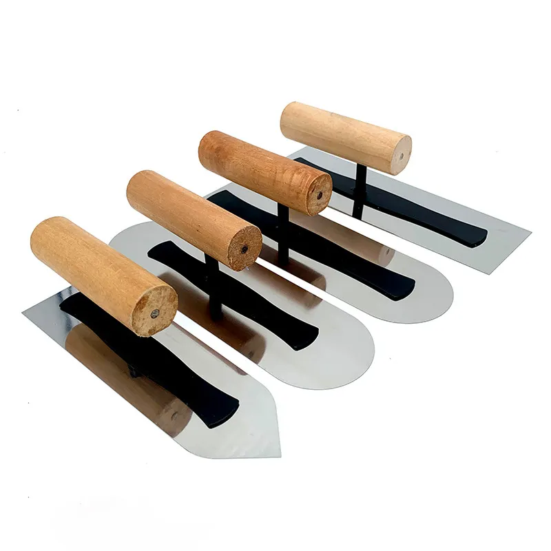 Construction Tools Stainless Steel Concrete Trowel Brick Putty Plaster Trowel Finishing Tools with Wooden Handle