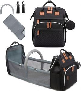 Sac à langer gratuit avec matelas à langer portable, étui à sucettes et sangles pour poussette - Product Image 1
