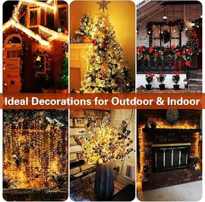 <span class=keywords><strong>Guirlande</strong></span> Cluster Amber <span class=keywords><strong>Led</strong></span> <span class=keywords><strong>Micro</strong></span> Wire Copper Dewdrop Christmas Decorative Fairy String Lights for Decoration - Product Image 5