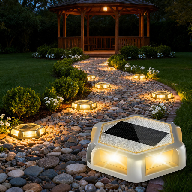 Smart Motion Sensor Solar Dock Light IP65 Waterproof Wide Angle Illumination for Deck Pathway Stairs Lighting