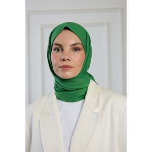 Écharpe en coton pur tricotée en vert - Product Image 4