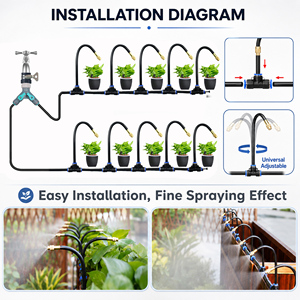 360. Kit de Sistema de Riego por Goteo Ajustable, Riego Automático para Jardín con Boquillas Flexibles para Plantas, Césped e Invernadero - Product Image 2