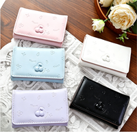 Dompet Lucu Warna Permen Ceri Sederhana Dompet Koin Wanita 3 Lipat Bordir Buah Tas Uang Kecil Tas Jepit untuk Wanita