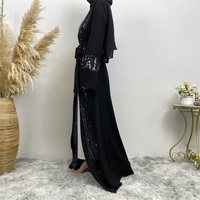 1678 #   Abaya Maxi Ouverte Modeste en Tissu Nida Respirant, Tendance Actuelle pour Femmes Musulmanes du Moyen-Orient – Vente en Gros