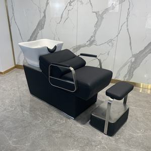 Unidad de Lavado para Salón de Belleza, Lavacabezas con Asiento Ajustable y Lavabo de Cerámica Inclinable - Product Image 4