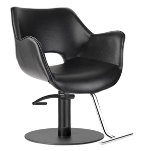 Chaise de barbier hydraulique de luxe moderne et confortable pour femmes, entièrement noire, avec accoudoirs ergonomiques pour la coiffure et la <span class=keywords><strong>coupe</strong></span> de <span class=keywords><strong>cheveux</strong></span> - Product Image 1