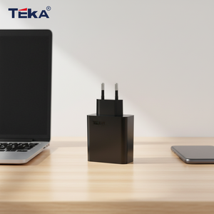 Cargador Rápido GaN PD de 65W, 2 Puertos USB C y USB A, Enchufe de Pared Ultracompacto Resistente al Fuego para MacBook Air, iPad Pro, S24, Alternativa a Anker - Product Image 1