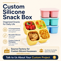 Boîte à collation en silicone de qualité alimentaire YMS à quatre compartiments pour les marques de produits de marque privée