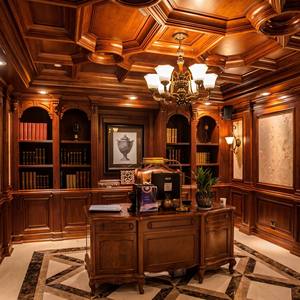 Custom Antique European Style Solid Wood Floor <strong>Bookcase</strong> <strong>Walnut</strong> Timber Study Room <strong>Bookcase</strong> Antique French Style Carved <strong>Bookcase</strong> - Product Image 1