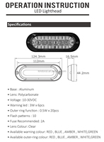 ECE R65 R10 Aprobado 18W6 LED Montaje en superficie Luces estroboscópicas con marcador lateral Señal de giro de freno inverso SA7003