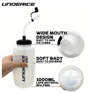 Bouteille d'eau sport Ice Squeeze grande capacité 34 oz sans BPA en PP avec bouchon à ouverture rapide pour l'hydratation au hockey et à la gym - Product Image 3