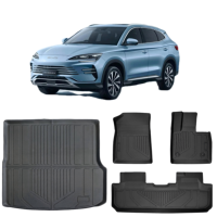 Tapis de sol de voiture universels en TPE 3D sur mesure, noir, imperméables toutes saisons, épaisseur 5 mm, pour conduite à droite, compatibles BYD Sealion 6 & Song Plus
