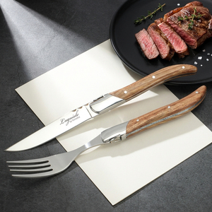 Couteau Laguiole personnalisé en acier inoxydable, couverts <span class=keywords><strong>de</strong></span> <span class=keywords><strong>table</strong></span>, coffret cadeau <span class=keywords><strong>de</strong></span> luxe, ensemble <span class=keywords><strong>de</strong></span> 6 <span class=keywords><strong>couteaux</strong></span> à steak - Product Image 2