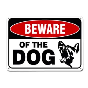 Custom Design Dog Signs Metal Aluminum Warning Dog Signs Beware of Dogs Sign