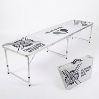 Table pliante en aluminium à 4 volets, extra longue, portable, pour le camping en plein air, avec poignée de transport, pour pique-nique et fête