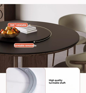 Hiện đại cổ điển rắn gỗ tròn bàn ăn và ghế đặt với sứ đá xoay đầu cho ngôi nhà nhỏ và phòng khách - Product Image 5