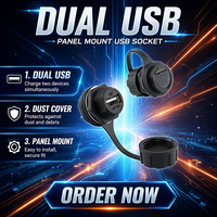 Connecteurs USB étanches IP67 Lshitech, prise femelle, fiche aviation, type traversant/soudable pour applications marines et de surveillance extérieure
