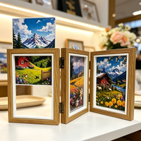Set Bingkai Foto Kayu Cetak Tangan - Lipat DIY Personalisasi Hadiah Suvenir Minimalis Modis dengan Desain Modern