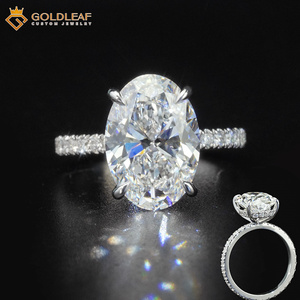 เครื่องประดับ goldleaf 1CT-3CT CVD HPHT Lab <span class=keywords><strong>Diamond</strong></span> 10K 14K 18K แข็งทองหมั้นแหวนแต่งงาน VVS วงรีห้องปฏิบัติการ - Product Image 1
