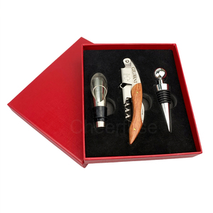Juego de Herramientas de acero inoxidable para botellas de vino, Set de regalo con tapón de sacacorchos, accesorios de 3 piezas, abridor de vino tinto - Product Image 4