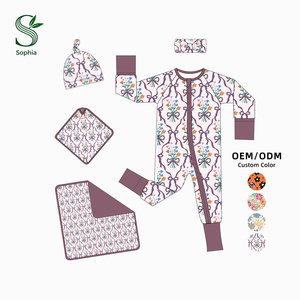 Düşük Moq Ucuz Fiyat %95 Bambu %5 Spandeks Bebek Çocuk 2 Parça Uzun Kollu Çocuk Pijama Tulumu Bebek Giysileri Takım - Product Image 1