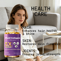 OEM LOGO 1600mg Multi Kolagen Softgel dengan Vitamin C & Biotin untuk Mencerahkan Kulit & Dukungan Antioksidan Wanita
