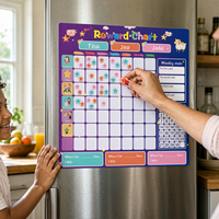 Tableau de récompenses magnétique effaçable à sec et étanche pour enfants, idéal pour la gestion du comportement au bureau, en classe et à l'école, avec autocollants