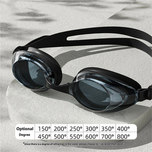 Lunettes de natation Pengle pour adultes, grandes montures, haute définition, résistantes à l'eau, anti-buée, verres PC pour myopes, plongée - Product Image 1