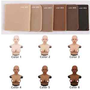 Accessoires de célébrité Internet femme Cosplay masque de tête en silicone complet avec couvre-chef de seins mâ<span class=keywords><strong>le</strong></span> à femelle pour déguisement de mascarade - Product Image 4