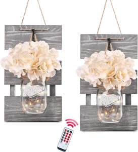 Décoration murale en bois rustique avec lumière LED Décoration murale pour salon et chambre à coucher Art pour salon et chambre à coucher - Product Image 2