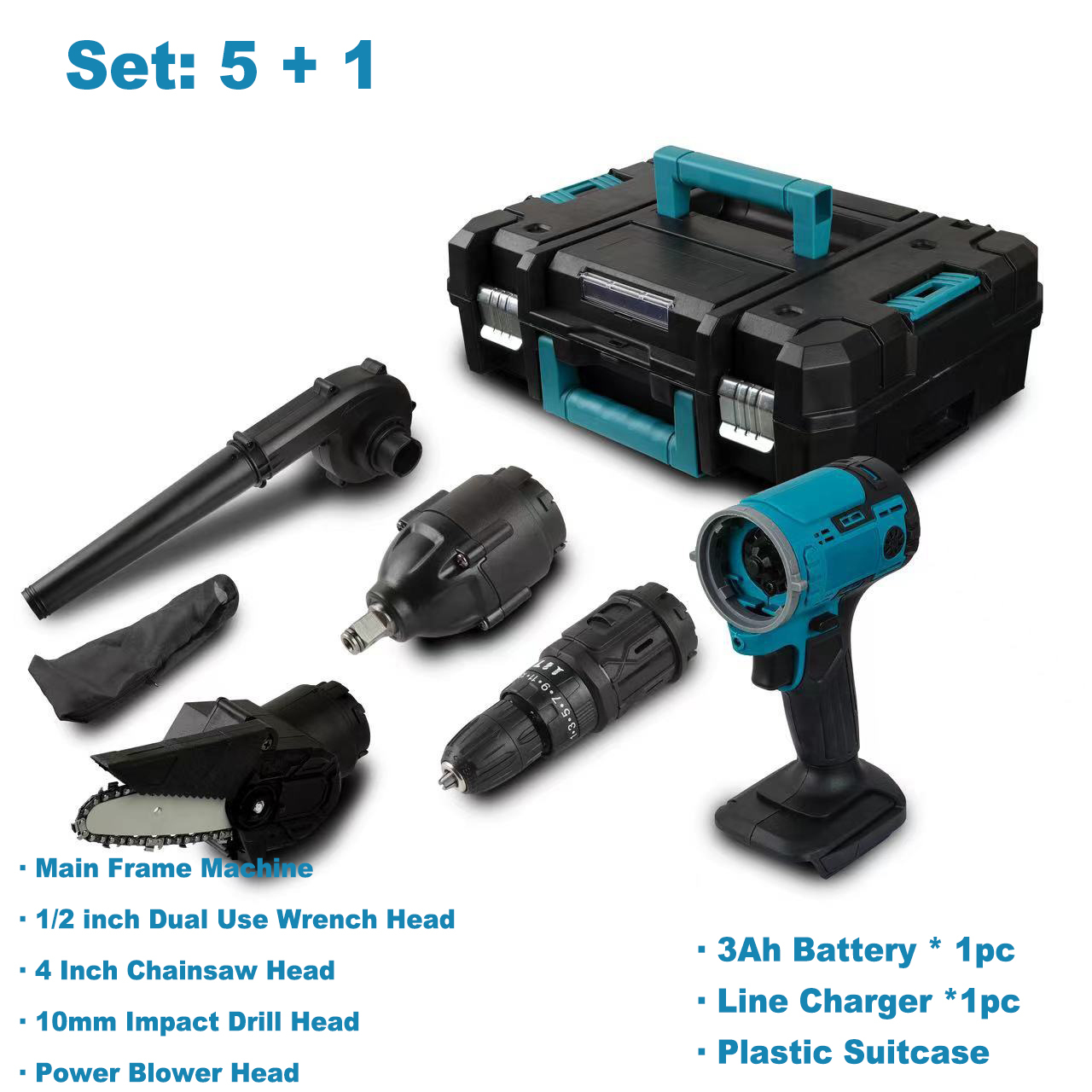 5 + 1 Set, avec 3Ah batterie * 1pc