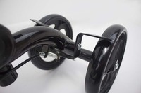 Déambulateur à genou pliable à 4 roues avec panier, scooter à genou d'extérieur avec frein à tambour