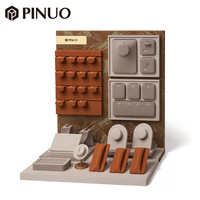 PINUO Ensemble de présentoirs à bijoux : Tour à bagues, support à bagues en suède, support à bracelets, avec fond marbré, pour comptoir de magasin et vitrine
