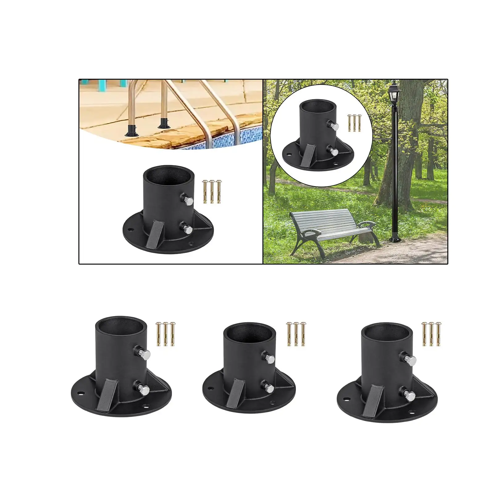 Floor Flange Chain Link Fence Mailbox Deck Railing Round - View #5