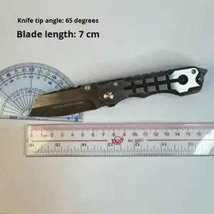 Cuchillo Plegable para Frutas <span class=keywords><strong>Hell</strong></span> <span class=keywords><strong>Dog</strong></span> de 150 mm y 60 Grados, Multifuncional para Camping y Actividades al Aire Libre, sin Mango ni Material de Hoja - Product Image 4