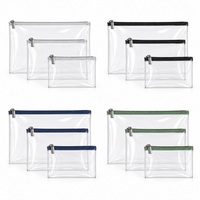 Trousse à crayons transparente en TPU, lot de 3, pochette à crayons transparente, logo personnalisé, vente en gros pour les écoles