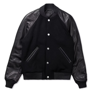 Chaqueta Varsity de Lana de Alta Calidad para Hombre, Ecológica, Resistente al Viento, de Lana y Cuero Genuino - Product Image 2
