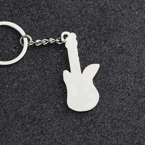 Wholesale Metal Guitar Shape Key <b>Ring</b> Black Music Keychain Custom Music‑themed Souvenir For Band Gift - Product Image 3