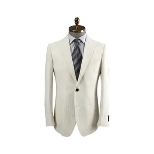 Ultimi uomini di disegno del vestito della Molla di modo di stile elegante white stripes abiti da uomo abiti da sposa