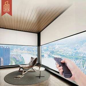 ม่านบังตาม้วนทนทานธรรมดาม้วนได้ใช้งานง่ายสำหรับสวนกลางแจ้งวิลล่าฟังก์ชั่นที่เงียบสงบควบคุมระยะไกลใช้ตกแต่งลานบ้านสำนักงาน - Product Image 3