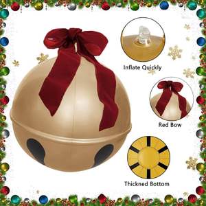 Boule de Noël gonflable dorée en PVC durable - Product Image 2