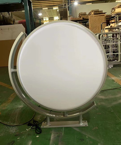 Dual-mặt tròn <span class=keywords><strong>Led</strong></span> quảng cáo lightbox dấu hiệu cửa xoay Tính năng vật liệu hợp kim nhôm ngoài trời biển quảng cáo - Product Image 4