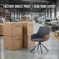 Fauteuil de salle à manger de luxe en tissu, design tendance européen, durable, rembourré et pivotant, pour salon et restaurant