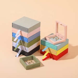 Biểu Tượng Tùy Chỉnh In Đầy Màu Sắc Nổi Khung Giấy Các Tông Hộp Ngăn Kéo Rõ Ràng Pe Phim Vòng Trang Sức Lưu Trữ Hiển Thị Bao Bì Hộp - Product Image 3