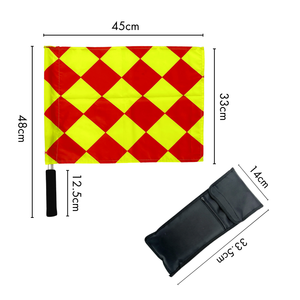 Banderas de juez de línea telescópico giradas de calidad superior Bandera de árbitro auxiliar roja y amarilla - Product Image 2