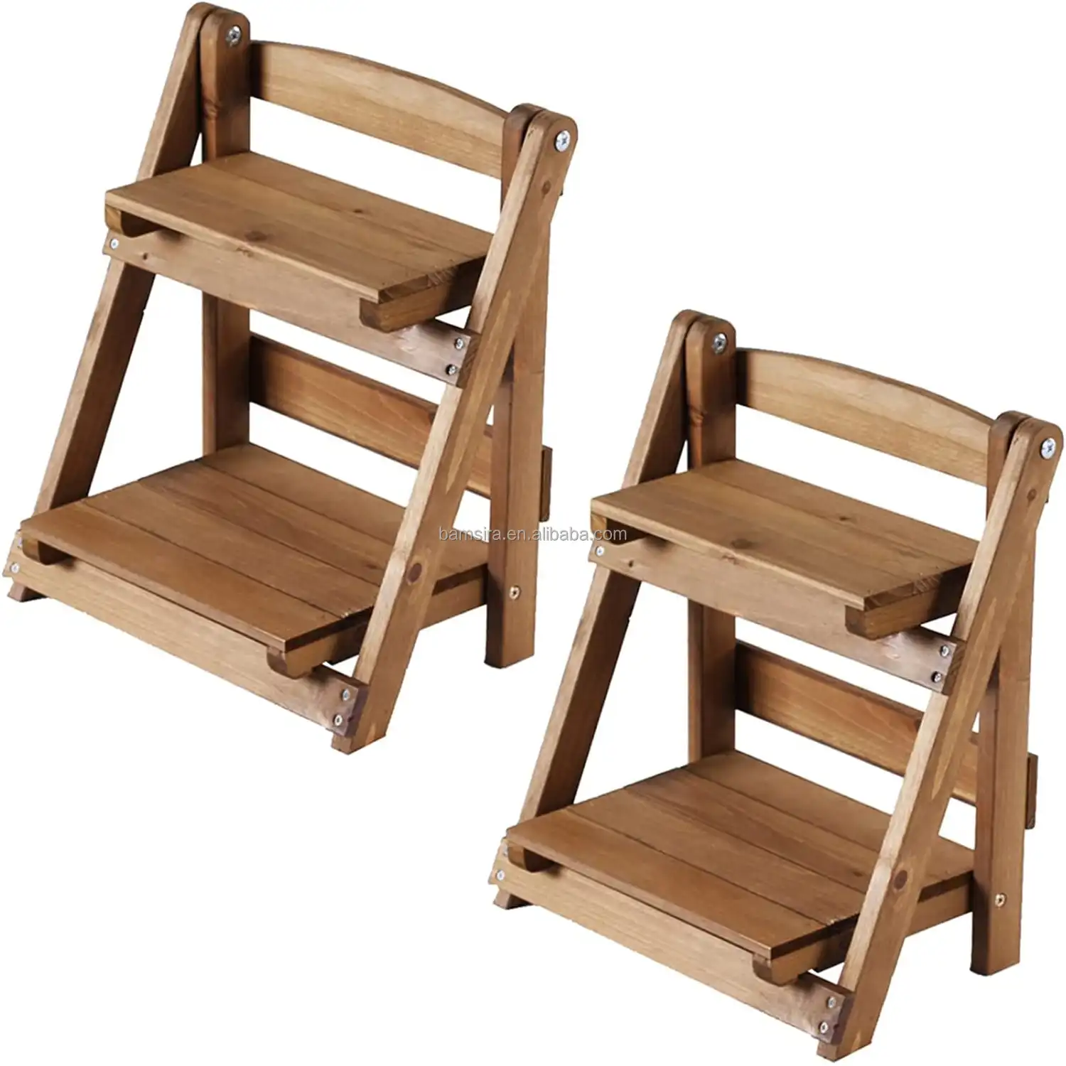 خشبية رفوف متدرجة (2 حزمة)-خمر خطوة-نمط الطاولة ديكور رف-2-Tiered موقف مصنع ستاير-نوع منظم سطح المكتب