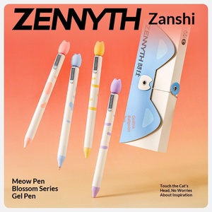Stylo Zanshi Cat Pen Série Fleur, ludique et amusant, pour la décompression, séchage rapide, CS Double Beads 0.5mm, pour étudiants, en plastique - Product Image 5