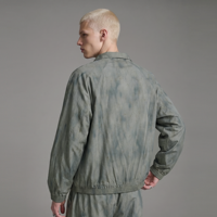 Veste légère tie-dye pour homme avec logo personnalisé, col montant, fermeture éclair, manches raglan, coupe-vent, poignets élastiques, style streetwear