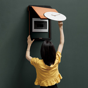 Wozoom <b>Wall</b> <b>Clock</b> With Electricity Meter Cover Modern <b>Silent</b> Quartz Living Room Decor - Product Image 3