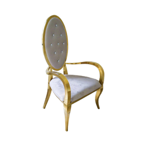 Chaise de luxe en acier inoxydable à dossier haut en Offre Spéciale de style avec accoudoir King Chair pour mariage utilisée - Product Image 4